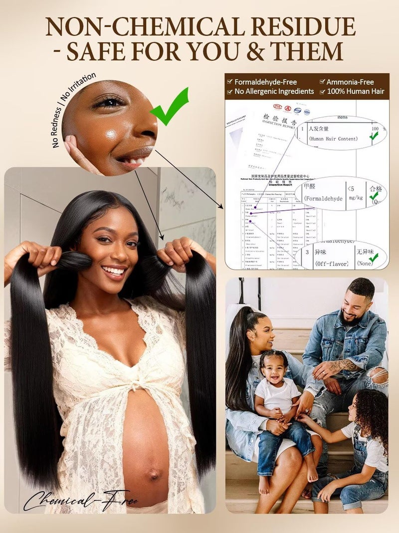 ISHOW Raw Vietnamese Human Hair Bundles, 100% Unprocessed Virgin Single Chemical-Free Straight Bundle, Silky Shinny After Multiple Washes, Longer Lifespan, Back to Nature, Natural Black 18 Inch 100g - Image 3